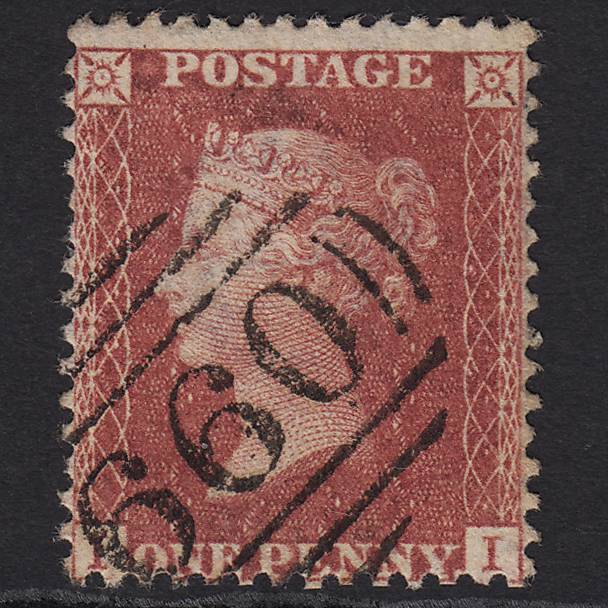 GB QV 1857 1d Rose-red (Plate 48) SG40-C10(1) II FU Rugeley 660