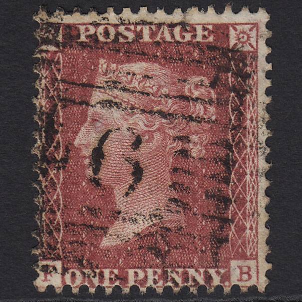 GB QV 1857 1d Rose-red (Plate 36) SG40-C10(1) FB GU Scotland