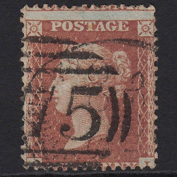 GB QV 1856 1d Red-brown (Plate 24) SG29-C8(1) OL GU Birmingham 75 Spoon