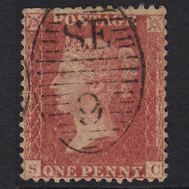 GB QV 1857 1d Rose-red (Plate 55) SG40-C10(1) SC GU London D&S SE9