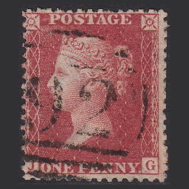 GB QV 1857 1d Rose-red (Plate 48) SG40-C10(1) JG GU Bolton 92