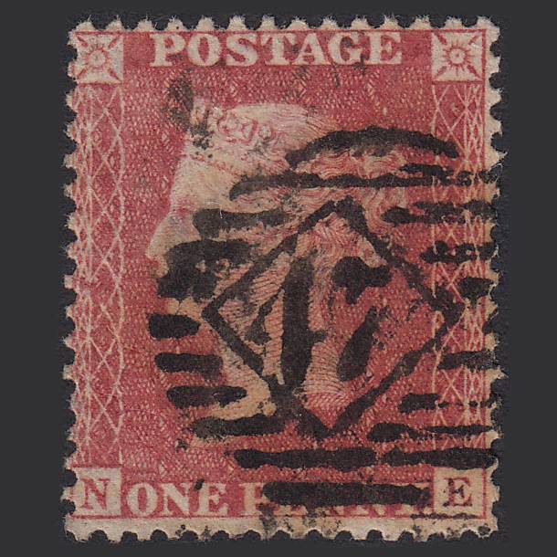 GB QV 1857 1d Rose-red (Plate 45) SG40-C10(1) NE GU London IS 47 47.c