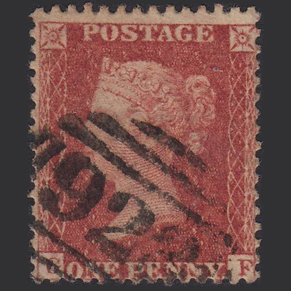 GB QV 1857 1d Rose-red (Plate 57) SG40-C10(1) GF GU Worthing 923