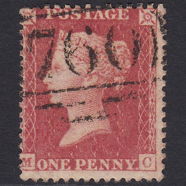 GB QV 1857 1d Rose-red (Plate 46) SG40-C10(1) MC FU Stourbridge 750