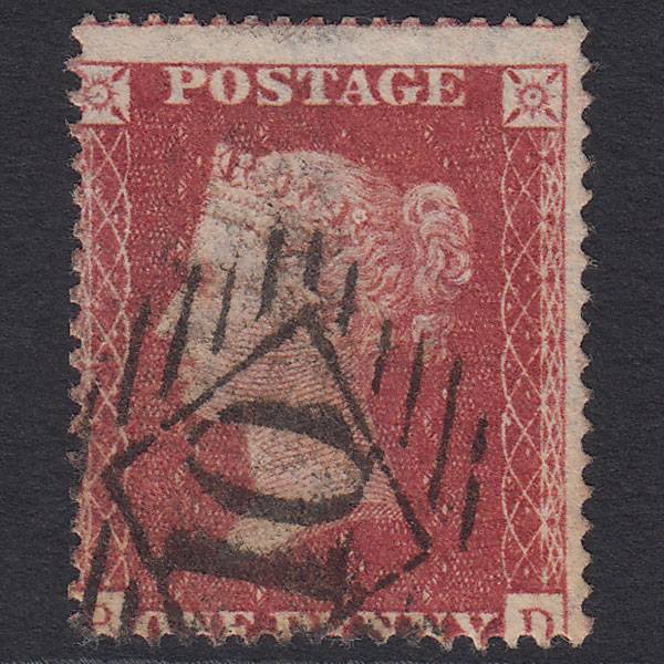 GB QV 1857 1d Rose-red (Plate 44) SG36-C11 PD FU London IS 10 Misperf