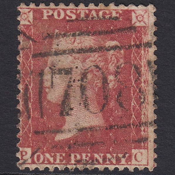 GB QV 1857 1d Rose-red (Plate 55) SG40-C10(1) PC GU Shrewsbury 708 Spoon