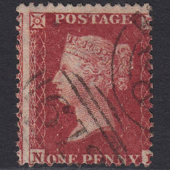 GB QV 1857 1d (Plate 42) SG41-C10(4) NL FU Peterborough 612 Large Misperf