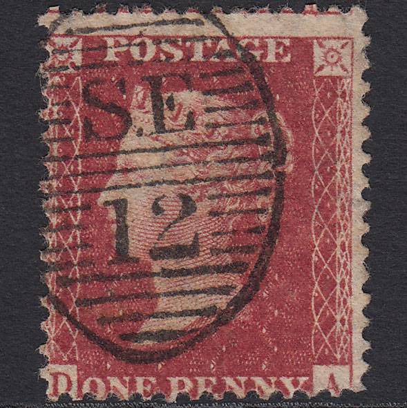 GB QV 1857 1d (Plate 58) SG41-C10(4) DA FU London D&S SE12 Misperf