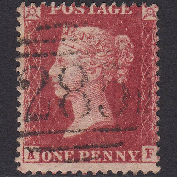 GB QV 1857 1d (Plate 43) SG41-C10(4) AF FU Missing Imprimatur Exeter 285