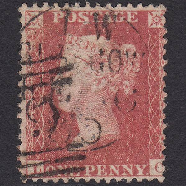 GB QV 1857 1d Rose-red (Plate 34) SG40-C10(1) LC GU Glasgow 159