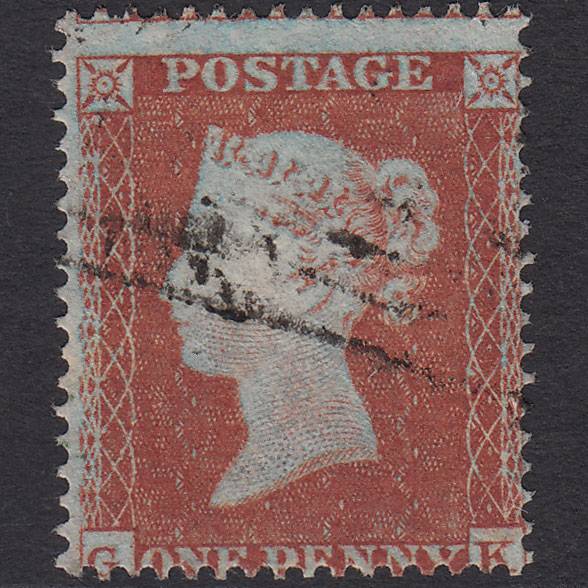 GB QV 1854 1d Red-brown (Plate 204) SG17-C1(1) GK VFU Light Cancel Misperf