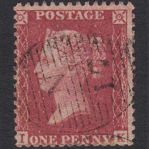 GB QV 1857 1d Rose-red (Plate 27) SG40-C10(1) IK GU London D&S N17 Misperf
