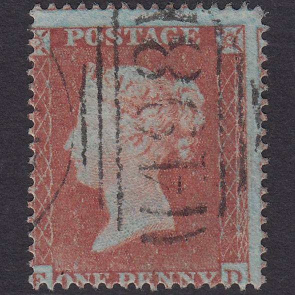 GB QV 1854 1d Red-brown Plate R6 SG17-C1(1) FD VFU Manchester 498 Misperf