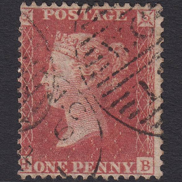 GB QV 1857 1d Rose-red (Plate 48) SG40-C10(1) HB FU London D&S Cancel