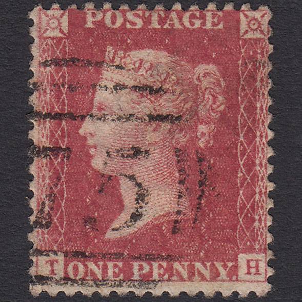 GB QV 1857 1d Rose-red (Plate 58) SG40-C10(1) TH GU Birmingham 75