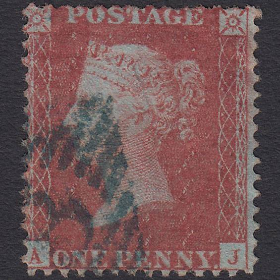 GB QV 1856 1d Red-brown (Plate 27) SG29-C8(1) AJ GU Blue Armagh 8