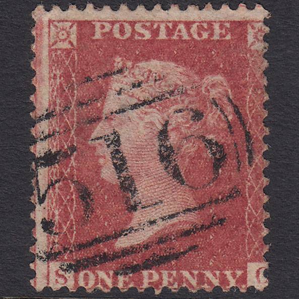 GB QV 1857 1d Rose-red (Plate 56) SG40-C10(1) SG FU Marlborough 516 Misperf