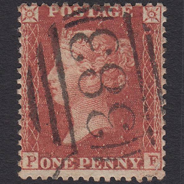GB QV 1856 1d Red-brown (Plate 45) SG29-C8(1) PF FU Hull 383 Spoon