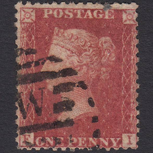 GB QV 1857 1d Rose-red (Plate 66) SG40-C10(1) FI GU London D&S Cancel