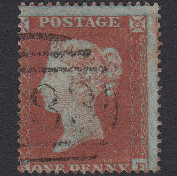 GB QV 1854 1d Red-brown (Plate 172) SG17-C1(1) Framed Reverse KE FU Misperf