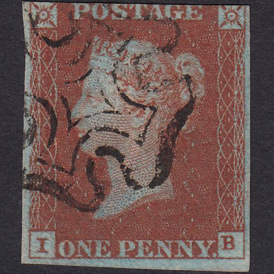 GB QV 1841 1d Red-brown (Plate 30) SG8-B1(1) IB FU 3 Margins Maltese Cross
