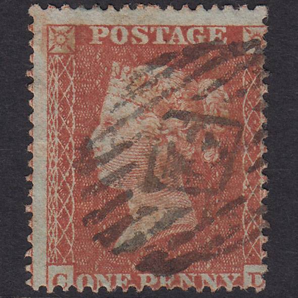 GB QV 1855 1d Red-Brown Plate 3 SG21-C4(1) CD GU London Is 43