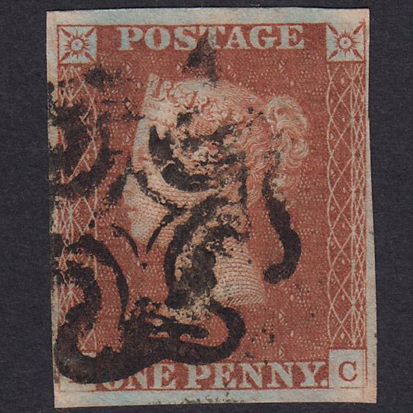 GB QV 1841 1d Red-Brown Plate 27 SG8-B1(1) Guideline EC FU 4 Margins MX