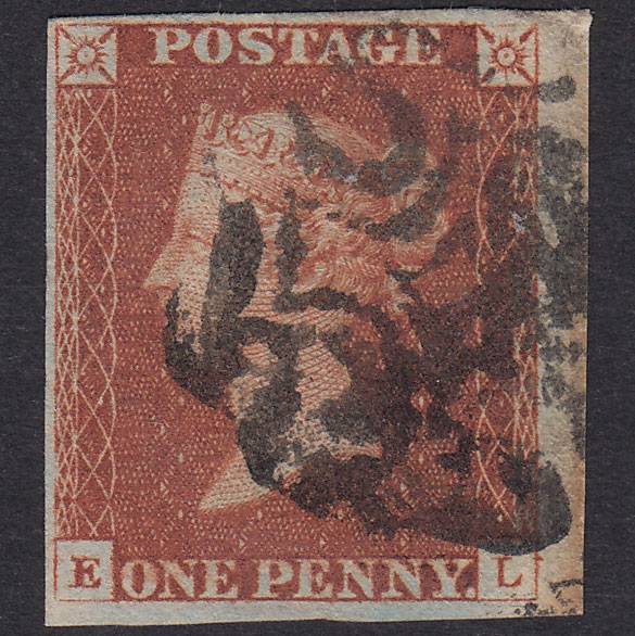 GB QV 1841 1d Red-Brown Plate 27 SG8-B1(1) Constant Variety EL FU 4M MX