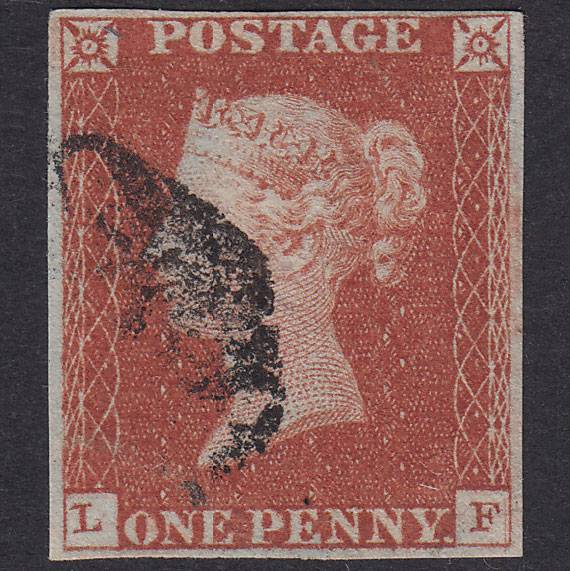 GB QV 1841 1d Red-Brown Plate 34 SG8-B1(1) Guideline LF GU 4 Margins MX