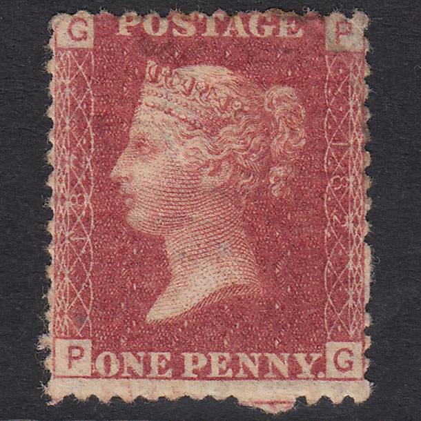 GB QV 1864 1d Lake-Red Plate 182 SG44-G1(2) GOOD M MINT Blind Perfs