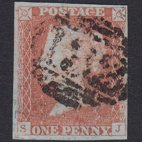 GB QV 1841 1d Red-Brown Plate 95 SG8-B1(1) SJ FU Brighton 132