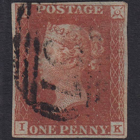 GB QV 1841 1d Red-Brown Plate 53 SG8-B1(1) IK FU Missing Imprimatur 4M