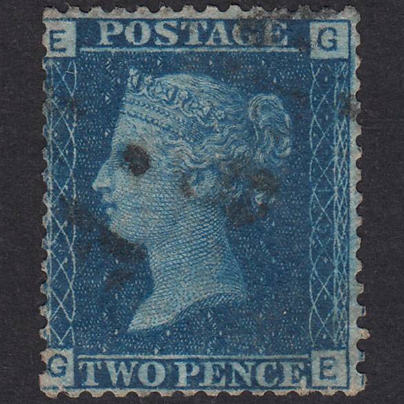 GB QV 1869 2d Blue Plate 15 SG46-G3 GE GU Light Cancel