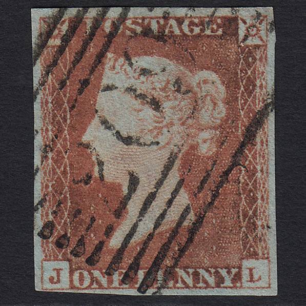 GB QV 1841 1d Red-brown (Plate 71) SG8 'JL' VFU Kirkcudbright (209) 4M