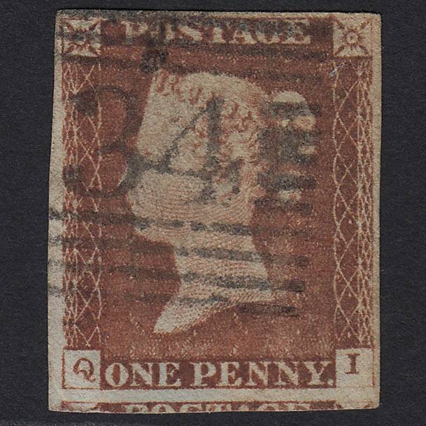 GB QV 1841 1d Deep Red-brown (Plate 58) SG10-B1(4) QI GU in Scotland 4M