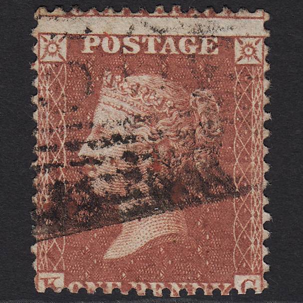 GB QV 1856 1d Red-brown (Plate 43) SG29-C8(1) KG GU Scotland Misperf