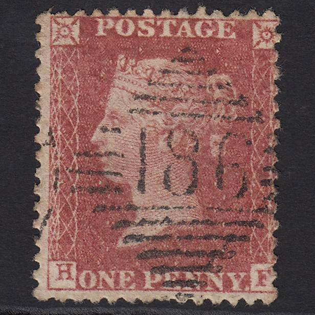 GB QV 1861 1d Rose-red Plate R16 SGC13(3) HF GU Dublin 186