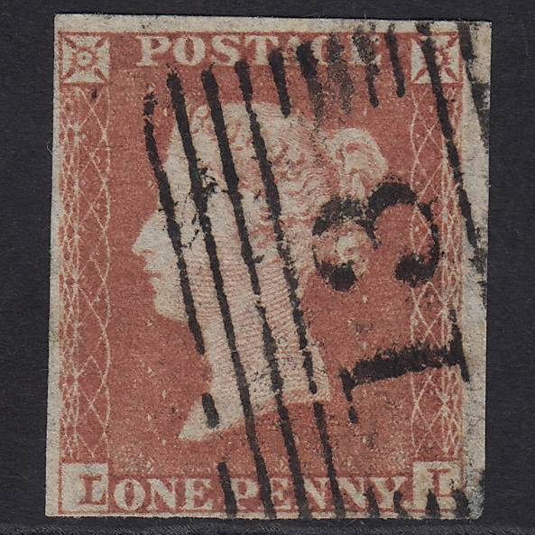 GB QV 1841 1d Red-brown (Plate 165) SG8-B2(1) LL FU Arbroath 13