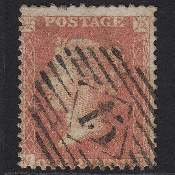 GB QV 1857 1d Pale Rose SG39-C10(3) NF GU London IS 15
