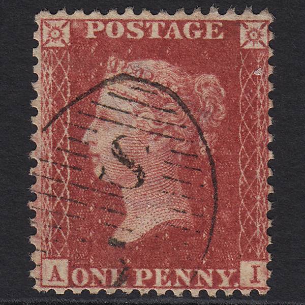 GB QV 1857 1d SG41-C10(4) AI FU Missing Imprimatur London D&S Cancel