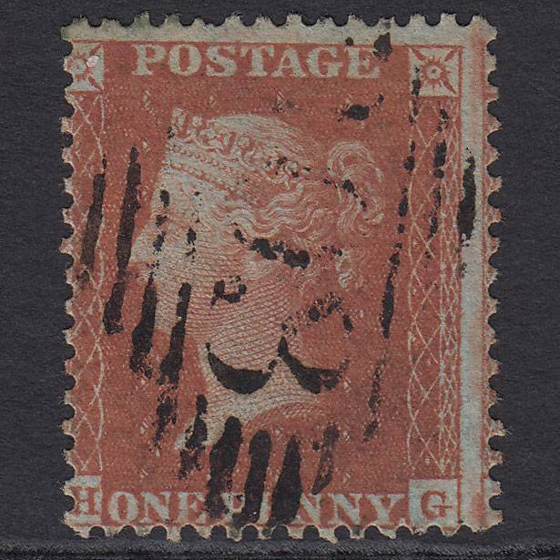 GB QV 1855 1d Red-brown (Plate 7) SG24-C3(1) HG FU Carrickmacross 103 Misperf