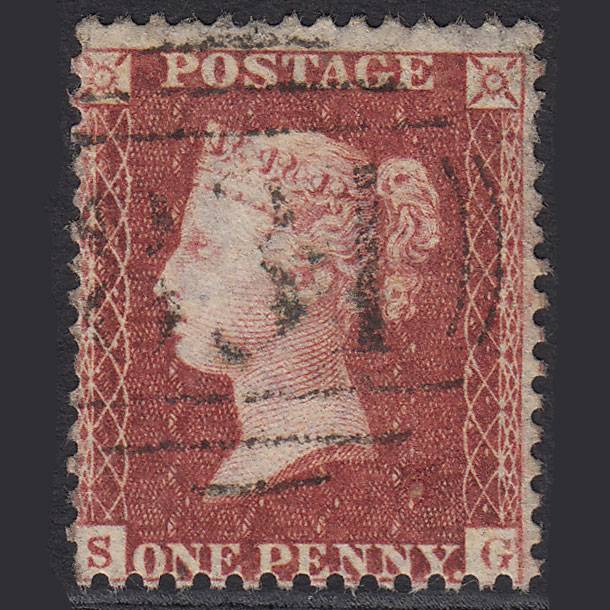 GB QV 1857 1d Rose-red (Plate 38) SG40-C10(1) SG FU Wakefield 831