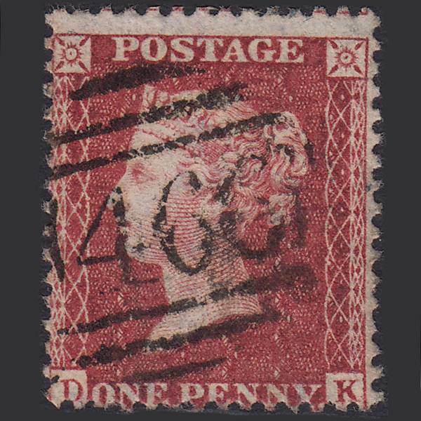 GB QV 1857 1d (Plate 46) SG41-C10(4) DK FU Liverpool 466 Spoon Misperf