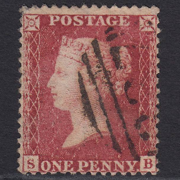 GB QV 1857 1d Deep Rose-red (Plate 43) SG41-C10(4) SB FU