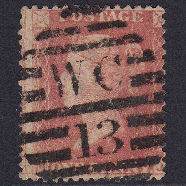 GB QV 1857 1d Pale Rose (Plate 48) SG39-C10(3) MJ GU London D&S WC13