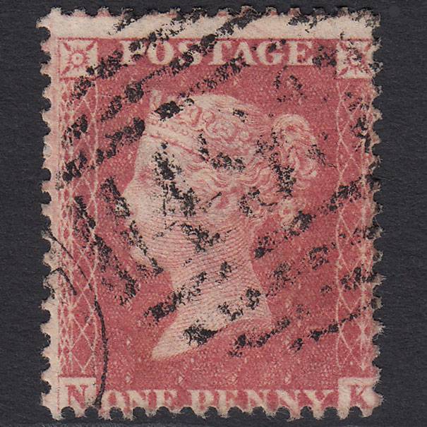GB QV 1857 1d Rose-red (Plate 27) SG40-C10(1) NK FU Maidstone 493 Misperf