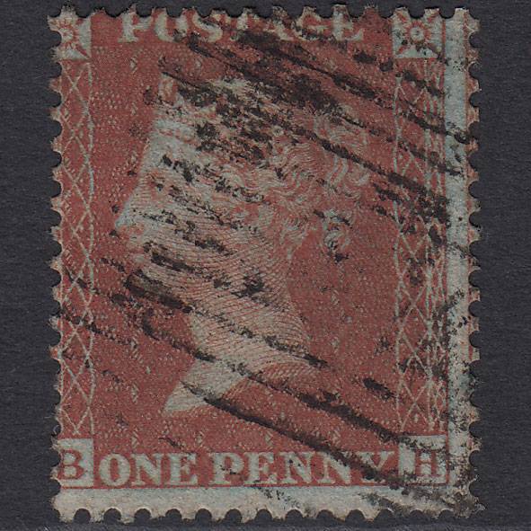 GB QV 1855 1d Red-brown (Plate 1) SG24-C3(1) BH FU Scotland Misperf