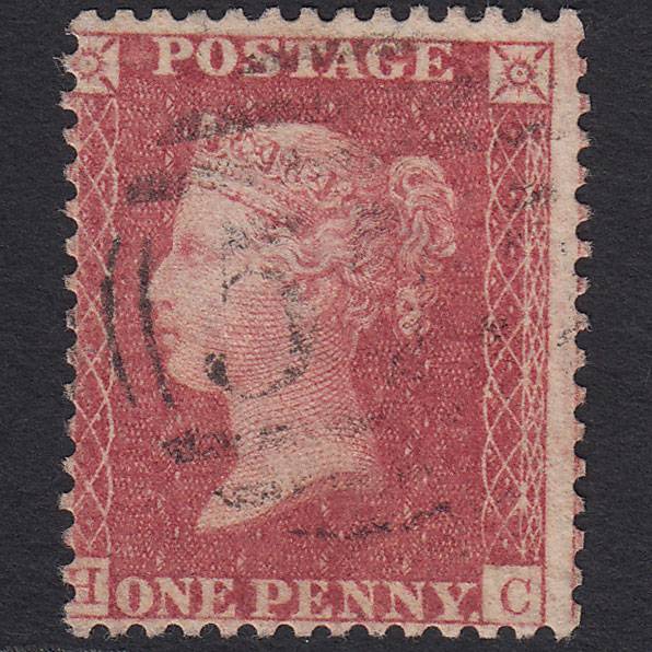 GB QV 1857 1d Rose-red (Plate 56) SG40-C10(1) HC VFU Norwich 575 Misperf