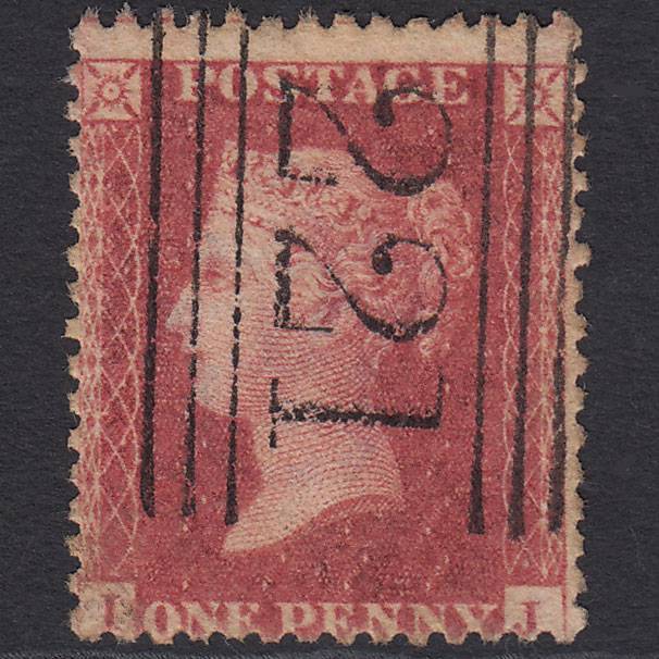 GB QV 1857 1d Rose-red Plate R17 SG40-C10(1) IJ FU Leith 221 Misperf