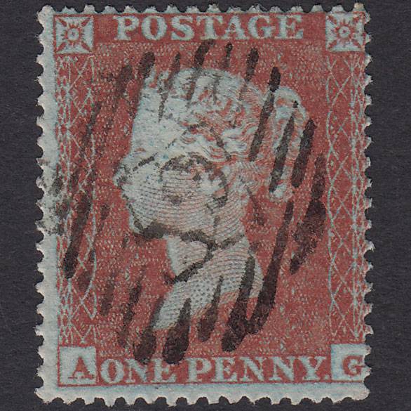 GB QV 1854 1d (Plate 194) SG17-C1(1) Framed Reverse AG VFU London IS 19